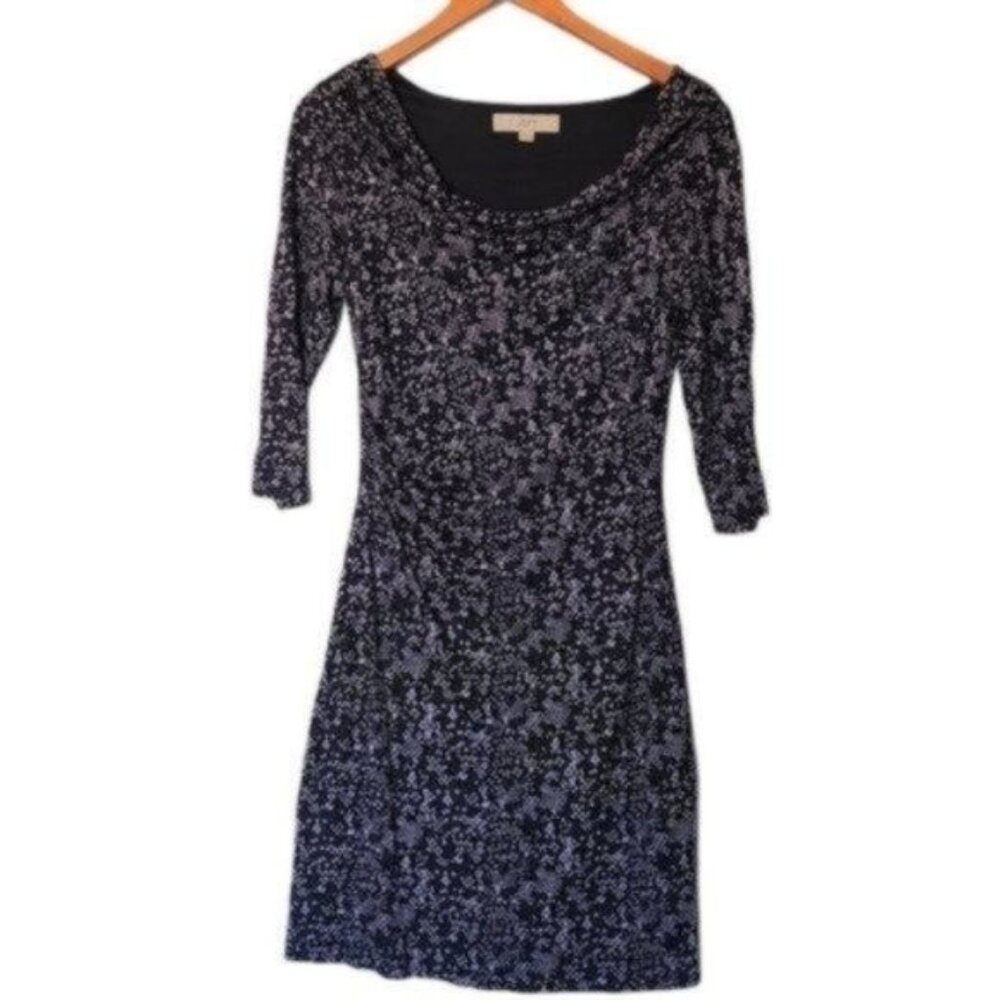 LOFT Dress Ruched Snake Print Purple‎ Dress S